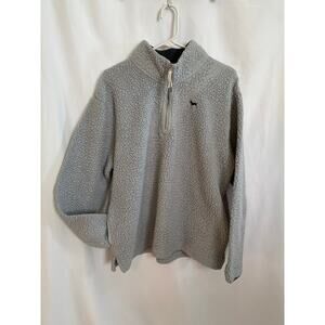 Victoria Secret PINK Quarter Zip Teddy Bear Pullover Color Gray Size Small
